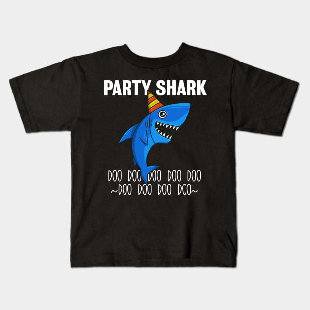 Party Shark Doo Doo Kids T-Shirt by razlanisme